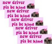 5PCS Nice Driver Car Sticker, New Driver Please Be Kind,Funny Student Driver Sticker for Car,Self Adhesive Learner Driver Sticker,Essential Signs for Learner Drivers,Funny Driver Car Sticker(B)
