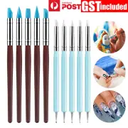10X Silicone Polymer Clay Sculpting Tool Pen Rubber Tip Color Shaping Wipe NewAU