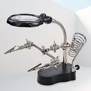 Magnifying Glass Auxiliary Clip, Easy To Adjust Professional Magnifying Glass Soldering Station for Reading