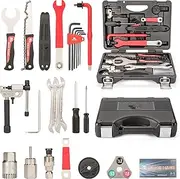 BIKE HAND Bicycle Tool Box, Bicycle Tool Complete Set, 18-Piece Professional Repair Kit with Carry Case, Bicycle Tool Set Black/Red