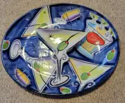 Clay Art Martini Lounge Chip & Dip Tray Set New without box