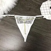 [FARZAH] Women Panties Female Underwear 3PCS/Set Sexy Custom Crystal Letters Name G-String Waist Chain Women Personalized Body Chain Lace Bikini Thong Beach Custom Jewelry Gift(WE03,1-5 Letters)