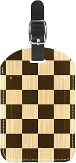 [WOSHJIUK] Luggage Tags,2 Pack Labels Suitcase Tags,Plaid Chess Board,Luggage Tags Privacy Protection Travel Bag Tag
