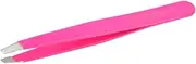 nippes Solingen Tweezers with Oblique Tip, Pink, Stainless Steel, 9.5 cm Length, Eyebrow Plucking Tweezers, Pointed Tweezers, for Precise Hair Removal, Pack of 1
