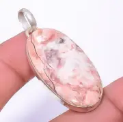 Rosetta Jasper Handmade 925 Sterling Silver Jewelry Pendant 1.83" T951
