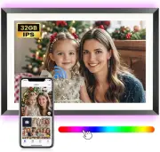 10.1" Wifi Digital Picture Frame with LED Light, Electronic Photo Frames with 32