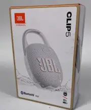 JBL Clip 5 White Portable Bluetooth Speaker (SPG060949)