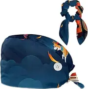 [CWAGFEQZ] Scrub Caps Women,Scrub Hats Suitable for Women,Funny Animal Dog