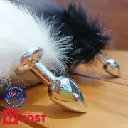 Fox Tail Anal Plug Stainless Steel Butt Plug Furry Tail Cosplay Sex Toy