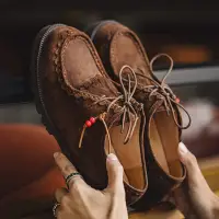 在飛比找蝦皮商城優惠-馬登男鞋MRA袋鼠鞋男2023新款印第安日系工裝郵差鞋美拉德