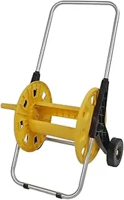 Garden Hose Reel Cart - Easy to Use Water Hose Cart - Holds 80m of Water Pipe for Courtyard and Garden Use Sturdy and Durable Yellow