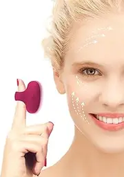 Mini Facial & Eye Skin Care Tools Portable Vibrating USB Rechargeable Handheld Travel Pocket Massager Facial Muscles Tighten Anti-Aging Relieve Eye Dark Circles,Puffiness,Fatigue. (Deep Rose)