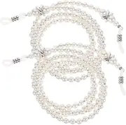 [BESTYASH] 2pcs Eyeglasses Chain Anti-slip Fashion Strap for Eyewear Durable Pearl Design Elegant Eyeglass Holder Accessory for Sunglasses and Optical Frames
