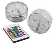 Set of 2 LED Multi Colour Submersible Base Candle Disco Light Waterproof