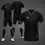 球衣 BOLA MICROFIBER SOFT SPORTS BAJU BOLA 定制名稱和號碼短袖運動黑色套裝足球球衣