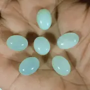 48.80Cts Natural Sky Blue Chalcedony Oval Cabochon Loose Gemstone 6pcs Lot v394
