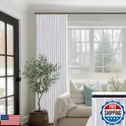 SHINELAND 92 Inch Curtains,White Linen Blackout Pinch Pleated Window Curtain