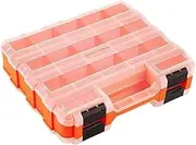 QLoztyse Fishing Tackle Storage Box with Compartments for Hardware, orange
