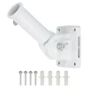 Flag Pole Holder, Aluminum Alloy Flagpole Mounting Bracket with Hardware, White