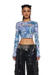 [Club Exx] Techno Angel Long Sleeve Crop Top