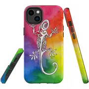 For iPhone 14 Plus Case Tough Protective Cover, Rainbow Lizard