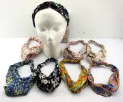 8 Pc Folora Multicolored Twisted Criss Cross Elastic Headbands Women Girls Wide