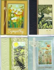 Handmade SYMPATHY CARDS #S27--Lot of 4