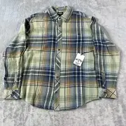 Billabong Flannel Shirt Mens Sz Small Plaid Beach Coastal Boho urban Casual