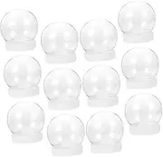 [Amosfun] 12pcs DIY Christmas Ball Set Fake Snow Plastic Water Globes for Crafts