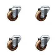 3 Inch High Temp Phenolic Wheel Swivel Bolt Hole Caster Set Service Caster Brand