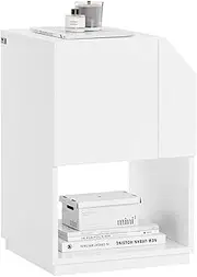 [SoBuy] White Side Cupboard End Table Storage Cabinet with Door FBT136-W