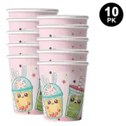 Boba Tea Theme 250ml 9 OZ Paper Cups 10PK - Kids Birthday Party Tableware