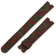 Genuine Chopard Red Green Canvas Leather Paisley Happy Diamond Belt New
