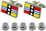 [Select Gifts] Shirt Dress Studs Bedfordshire County England Flag Cufflinks