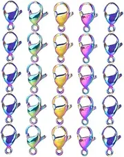 LALAFINA 20pcs Stainless Steel DIY Pendant Clasps for Jewelry Keychain Bracelet Buckles