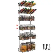 Spice Rack Wall Mount 6-Tier with Hooks Space-Saving Spice Organizer for Spic...