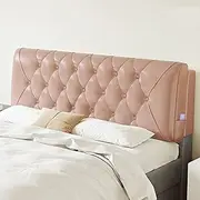 Rectangular Bed Support Headboard Upholstered Wall Pillow Wedge Pillow Adults Kids Large Bed Backrest Waterproof Headboard Pillow for Daybed Bunk Bed,Pink,with Headboard 63"