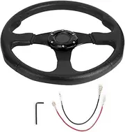 30mm/14in Racing Car Sport Steering Wheel Modified Accessory Drifting Steering Wheel Car Accessories(Black)