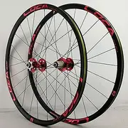Road Bike Wheelset MTB Bicycle Wheelset ，26/27.5/29 Inch Bicycle Wheelset Ultralight Front/Rear Wheel Set Rim 8-12 Speed Disc Brake Mountain Road Bicycle Wheels Wheelset(Red,26inch)