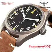Tandorio Pilot Titanium Case Sterile Dial NH35A Mechanical Men Watch Sapphire