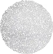 Set of 6, Gold Metallic Vinyl Round Placemats Laminated Plastic Morden Dining Table Decoration, Littlewoods by