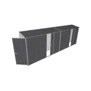Build-a-Shed 0.8 x 6 x 2m Hinged Door Tunnel Shed with Dual Single Sliding Side Doors - Grey