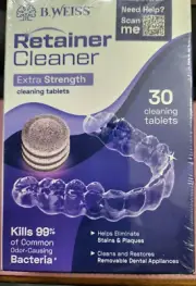 Retainer Cleaner Tablets Invisalign Cleaner Remove Stains Odors & Plaque Nigh...
