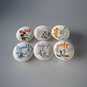 Set Of 6 Disney Ceramic Appetizer Plates Mickey Minnie Donald Daisy Goofy Pluto