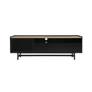 Mesh Lowline TV Stand Entertainment Unit Storage Cabinet 150cm - Black/Natural