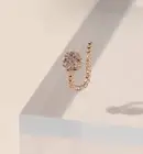 Rhinestone Flower Rose Gold Nose Cuff Ear Cuff For Women And Girls