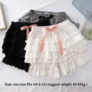 Women Lolita Shorts Knicker Panties Bloomer Layered Tiered Ruffle Drawstring