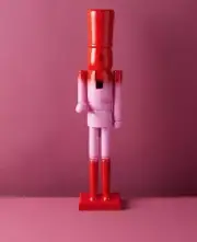 Christmas Nutcracker Two Toned Red and Pink 24" Christian Siriano Wood New