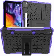 For Apple iPad Pro 11 2020 Case, iPad Pro 11 2nd Gen Kickstand Shockproof Heavy Duty Tough Protective Rugged Cover (Purple)