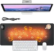 Bublonics Heated Mouse Pad, Warm Desk Pad,Heated Large Desk Mat with 3 Levels Heating,Gaming Mouse Pad Foot Warmer Pad for Home Office(Upgrade Version,Black,31.5" x 13")